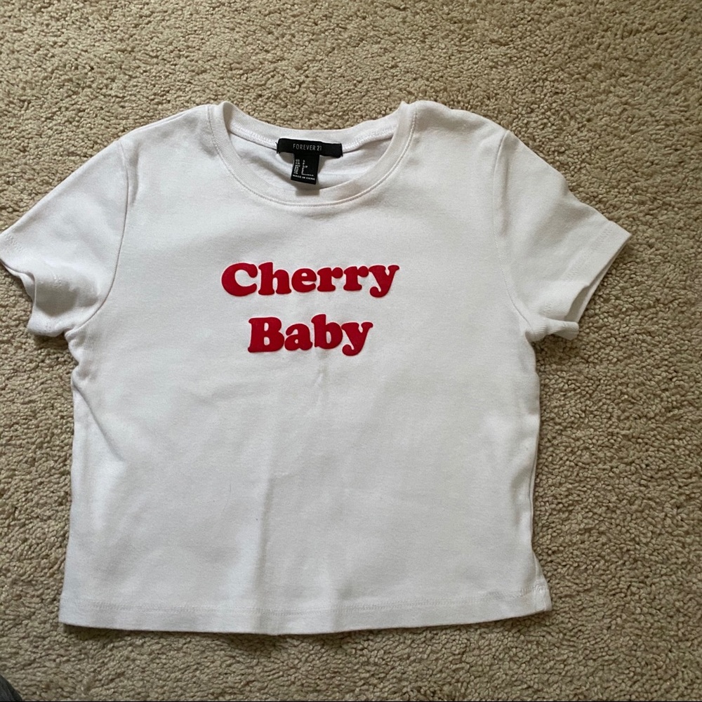 Cherry baby cropped shirt